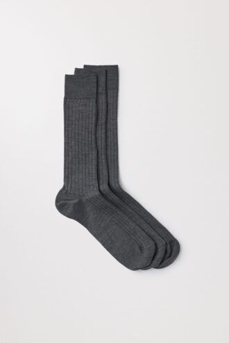 The Ribbed Merino Socks 3-Pack